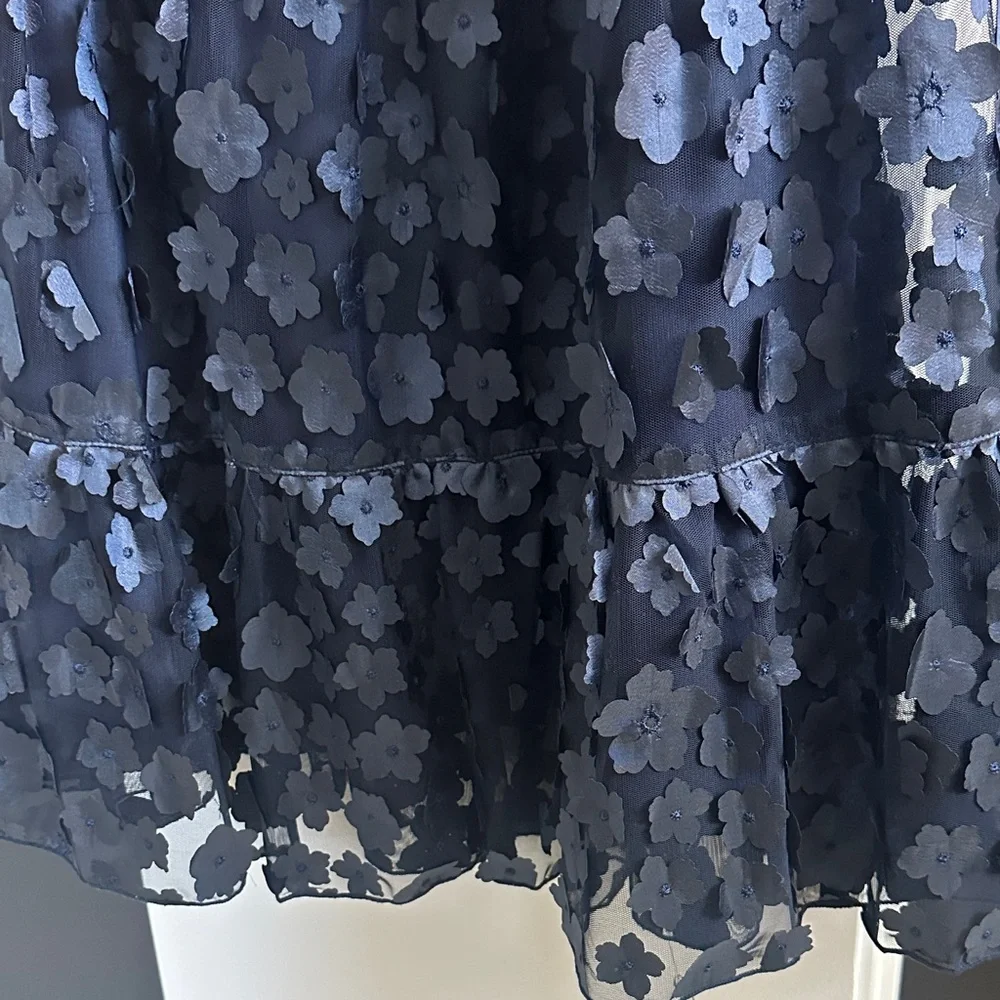 Eva Franco Navy Floral A-Line Skirt - Picture 3 of 12